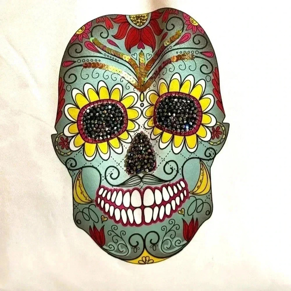 Handcrafted,  Skull face nlyon tote reversible handbag - Picture 9 of 9